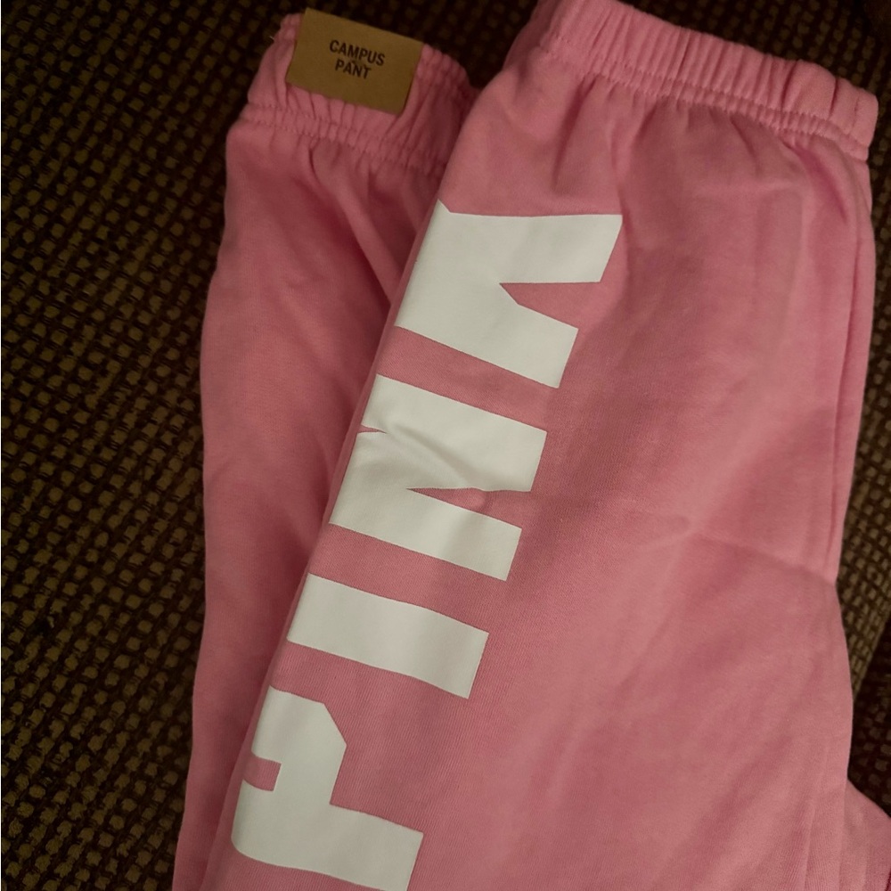 Pink Campus Sweatpants with White Logo